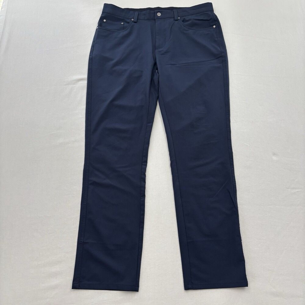 Greg Norman Ultimate 5 Pocket Pants Mens Navy Polyester Blend 32x30 Preppy Golf